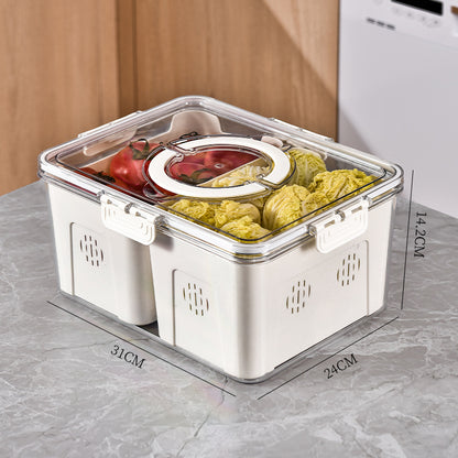 Kitchen Gadget Compartments Divided Serving Tray with Lid Veggie Tray Portable Snack Box Food Container for Biscuits Candy Fruits Nuts